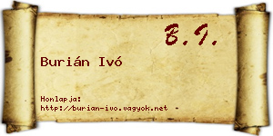 Burián Ivó névjegykártya